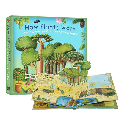 How plants work English original interesting popular science three-dimensional book English childrens English popular science books turn over the original books to understand the secrets of plants