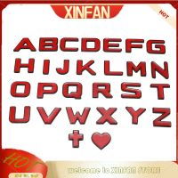 XINFAN สติกเกอร์ติดรถยนต์สีแดง3d ใหม่1ชิ้นตัวอักษรโลหะ30มม. หมายเลขสัญลักษณ์สติกเกอร์โลโก้ตกแต่งตัวอักษร Exterio