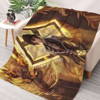 Zhongli Genshin Impact Throw Blanket Sherpa Blanket Bedding soft Blankets 60inchx40inch