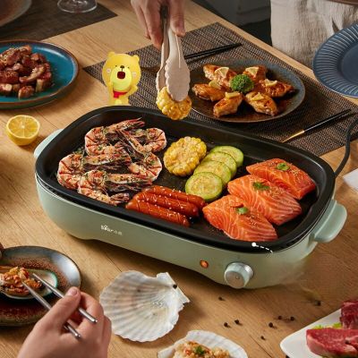 หมีเกาหลีไฟฟ้าเตาอบ Smokeless Nonstick บาร์บีคิวเครื่อง Hotplate Teppanyaki ย่างเนื้อ Pan DKL-D12A1