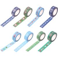 1Pcs Christmas DIY Hand Account Sticker Washi Tape Diary Notebook Stationery Creative Cartoon Snowman Santa Decorative Tape Label Maker Tape