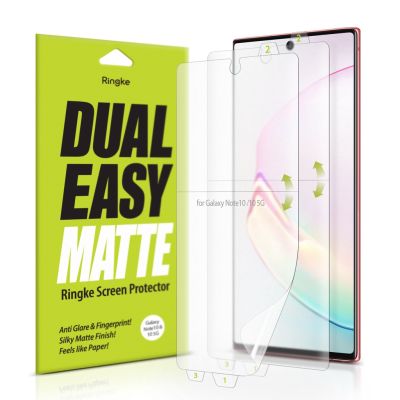 ~ Ringke Dual Easy Matte ฟิล์มกันรอยหน้าจอ ติดง่าย สำหรับ Galaxy Note 10 [Dual Easy Matte]