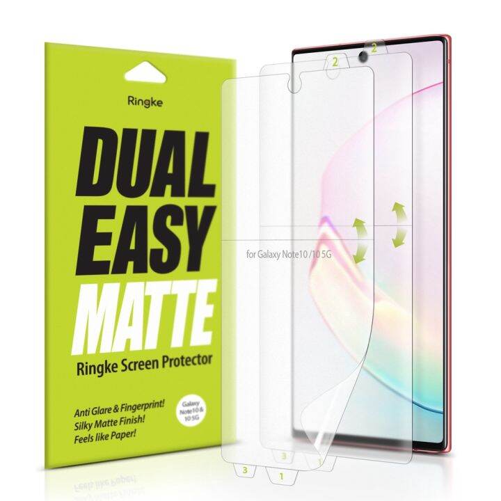 ringke-dual-easy-matte-ฟิล์มกันรอยหน้าจอ-ติดง่าย-สำหรับ-galaxy-note-10-dual-easy-matte