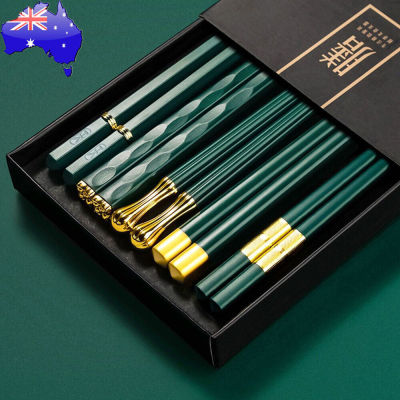 5Pairs 5Pairs High Quality Chinese Non-Slip Chopsticks Japanese Sushi Alloy reusable Chopsticks