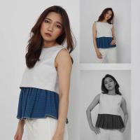 SIMPLE LABEL - under frill top เสื้อแขนกุด เนื้อผ้าซ้อน2ชั้น ซับในทั้งตัว ดูดีทุกโอกาส