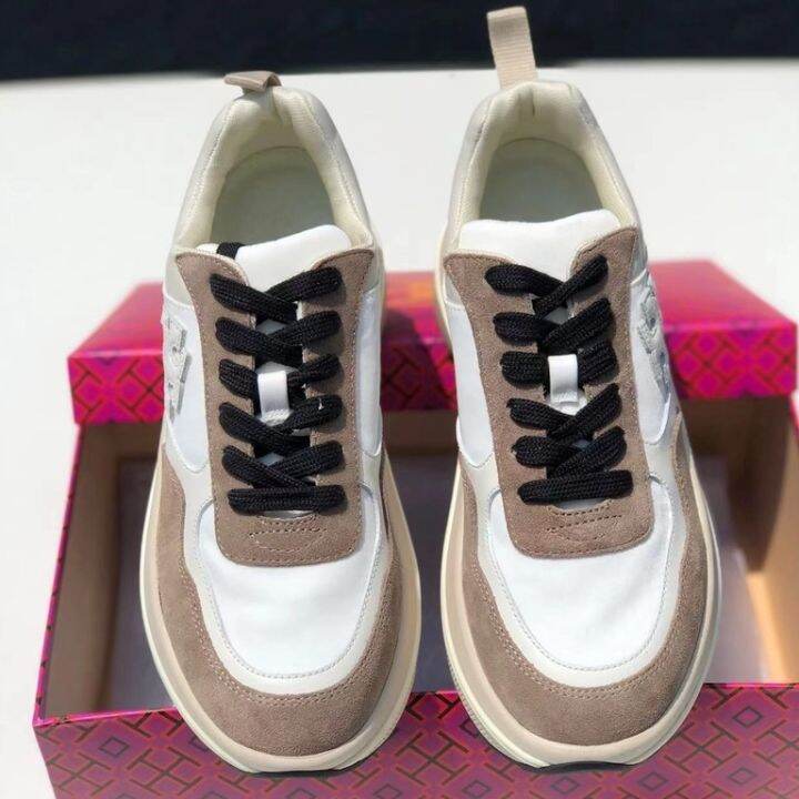 2023-new-tory-burch-tory-adventure-nylon-suede-leather-stitching-platform-sneakers