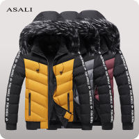 Winter Fur Collar Parkas Men er Jackets Casual Hooded Warm Parka Coats Thicken Windproof Down Coat Mens Patchwork Jacket