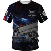 NEW BLUE GLOCK 3D MAN SHIRT Fully Sublimated 3D T Shirt Summer Short Sleeve TeeSize S-5XL