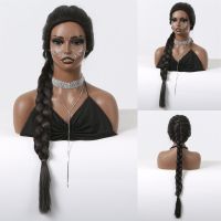 Long Straight Black Synthetic Wigs Free Partition DIY Hairstyle Wigs for Afro Women Daily Party Heat Resistant Braid Fake Hair Wig  Hair Extensions Pa