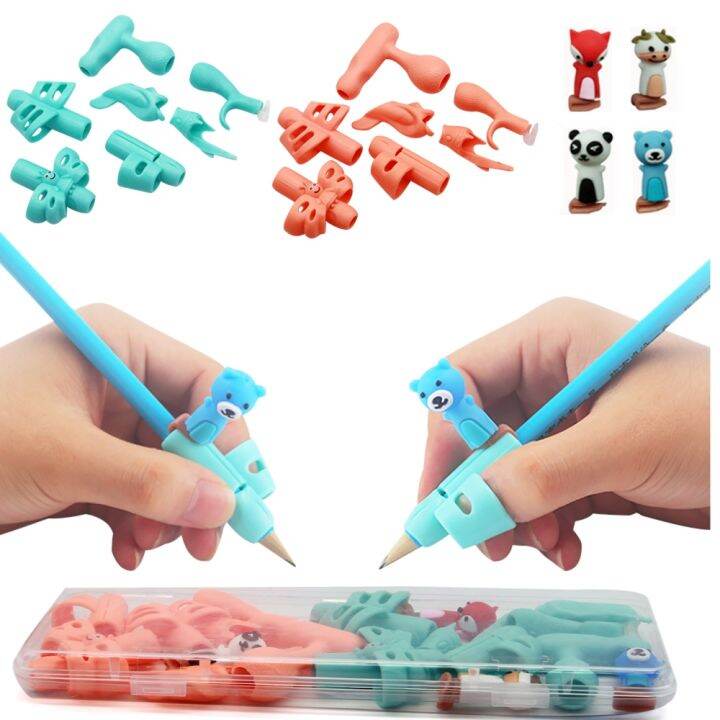 cw-18pcs-box-writing-grip-holder-kids-silicone-aid-posture-correction-student