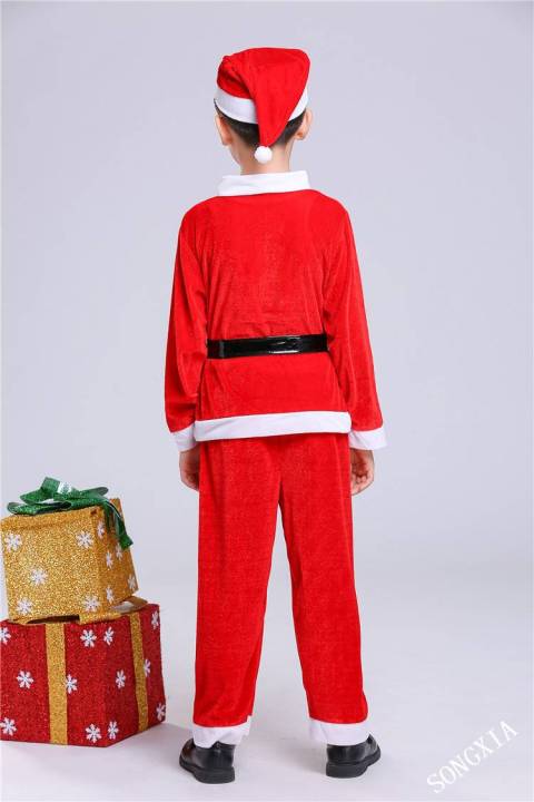 ชุดซานต้า-เด็กผู้ชาย-ซานตาครอส-ผ้ากำมะหยี่อย่างดี-ครบเซ็ท-ชุดแฟนซี-ชุดซานต้าเด็ก-พร้อมหนวด-x-mas