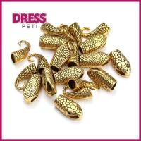 PETI DRESS 10sets ทองเงินโบราณ ตะขอเกี่ยวงู โลหะผสมอัลลอยด์ สำหรับสายหนัง7มม. สร้อยข้อมือตะขอเกี่ยว แฟชั่นสำหรับผู้หญิง ตะขอหัวงู การทำเครื่องประดับ