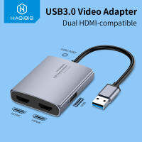 USB Hagipi 3.0 Ke Dual HDMI-Penyesuai Yang Serasi สามช่องตัวแปลงวิดีโอ USB ฮับ3.5มม. เสียงสำหรับ Windows 781011 Mac OS