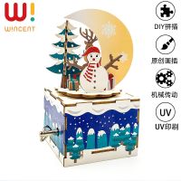 Adult childrens educational 3D wooden three-dimensional music box diy hand-assembled cross-border wooden music box gift toy