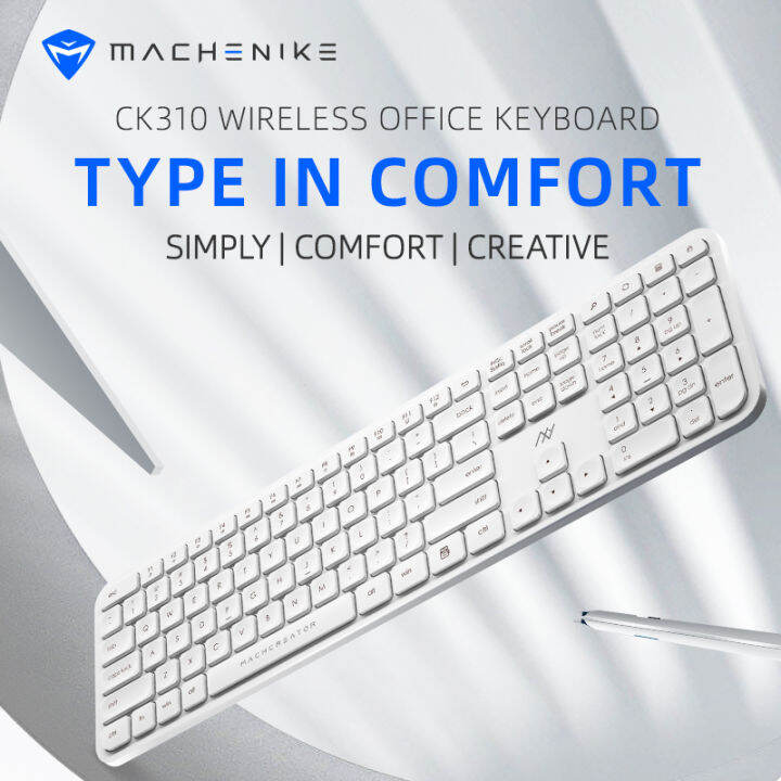 [Deliver In 72 hours]Machenike CK310 wireless keyboard white silent
