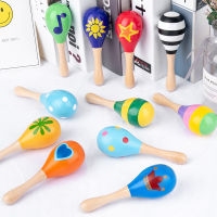 LIQU Mini Wood Festival Maracas Toys, Wooden Maracas Festival Painting, Wooden Carnival Maracas (สุ่มสี)