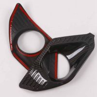 Car Carbon Fiber ABS Front Fog Light Frame Cover Trim Fit for Mitsubishi Xpander 2022 2023