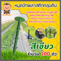 หมุดพลาสติกปักดิน แพ็ค 100 ชิ้น มีให้เลือก ขนาด 4/6/8 นิ้ว สีเขียวและสีดำ ตะปูพลาสติกปักดิน ตัวยึดผ้าคลุมวัชพืช ลิ่มปักคลุมดิน หมุดปักดิน