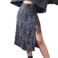 【CC】◑  Fashion Skirt Waist Clubwear Leopard Floral Printed Streetwear Split Beach