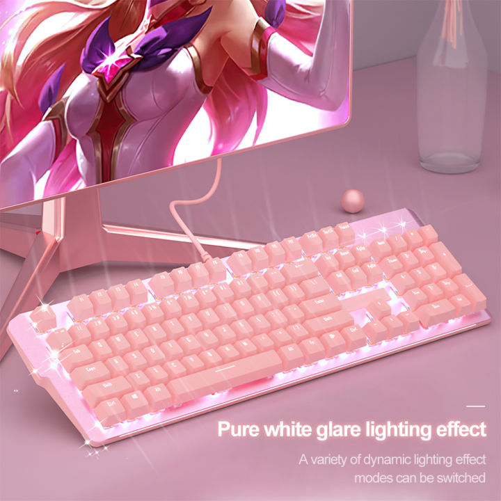 girly-pink-gaming-mechanical-keyboard-104-keys-usb-interface-wired-keyboard-white-backlight-is-suitable-for-gamers-pc-laptops
