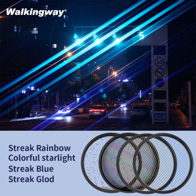 Walkingway Streak Filters Blue Rainbow Colorful Star Line Streak Flare lens Filter 49 52 55 58 62 67 72 77 82MM Camera Filter