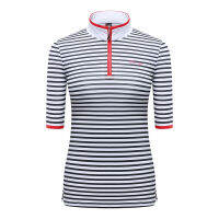 2021Tops Golf Clothing Womens Tshirt Short Sleeve Elbow Sleeve Uniform Elastic Stripe Sailor Suit Outdoor Polo Shirts Sports Clothes