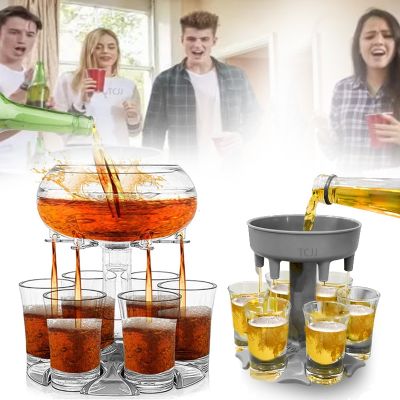 【CW】 Shot Dispenser Wine Liquor 6 Glass And Holder Fill Beer Cups Swim Pool Bar drinking Tools