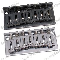 WK-A Set 7 string Saddle Bridge for Electric Guitar / Strings through body.- Chrome &amp; Black for choose