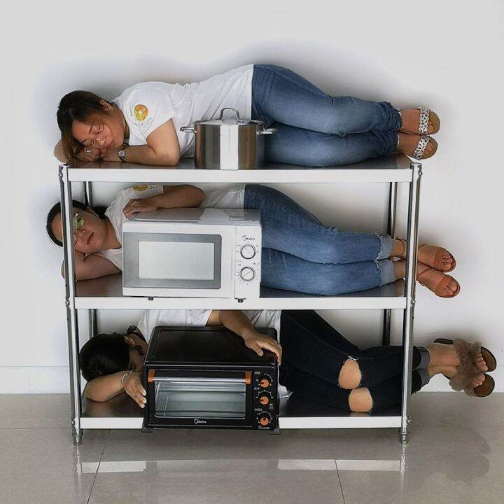 Kitchen Simple Stove Aluminum Cupboard Gas Stove Shelf