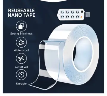 Shop Nano Tape Multifunction Traceless Tape Washable Adhesive Double Sided  Reusable Sticky Power Tape Transparent online - Dec 2023