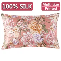 1pc 100% nature mulberry Silk 19mm satin silk printed pillowcases pillow cases Envelope Closure standard queen king LS005