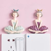 3D Cartoon Girl Resin Switch Wall Stickers  Living Room Doorbell Sticker Creative Home Decoration Accessories Wall Stickers  Decals