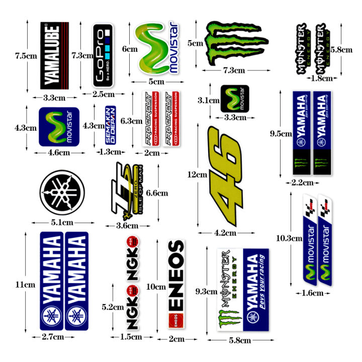 yamaha-สติกเกอร์สะท้อนแสง-monster-หมวกกันน็อคตกแต่งรถจักรยานยนต์อุปกรณ์เสริมสำหรับ-yamaha-ss110-y100-ss2-y80-y15-f310-nvx-r15