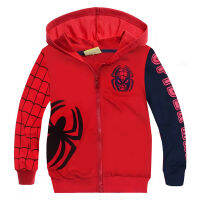 Boy Hoodies Coat Jacket สำหรับเด็กการ์ตูน Spider-Mans พิมพ์เสื้อแขนยาวบาง Hooded Coats แจ็คเก็ต1ถึง10ปี