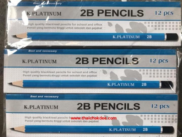 ส่งฟรี-ดินสอไม้-ดินสอ-k-platinum-2b-กล่องละ-12-แท่ง-จำนวน-12กล่อง