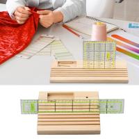 Wooden Ruler Stand Multifunction Quilting Ruler Holder Beech Wooden Patchwork Rule Spools Rack For DIY Sewing Tool Pins Tacks Quilting