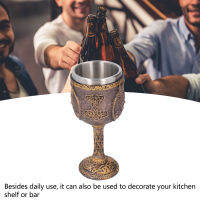 Nordic Wine Goblet สแตนเลสเรซิ่นเชลล์ตกแต่ง Retro ถ้วยเบียร์สำหรับ Home Kitchen Bar Party