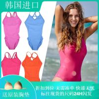 HOOG Korean Butterfly Authentic Womens Swimsuit Triangle One-Piece Swimsuit Fashion Peach Pear Professional Training Swimsuit