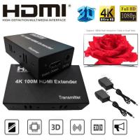 HDMI 4K 100M หัวแปลง HDMI เป็นสายแลน RJ45 เส้นเดียว รองรับ HD 4K ชุด 2 ตัว (รับ-ส่ง)HDMI Extender to RJ45 Over Cat 5e/6 Network LAN Ethernet Adapter