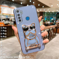 Kanavi เคสโทรศัพท์สำหรับ Realme 5 5i 5S C3 6i C2 5 Pro 7 Pro 8 Pro 9 Pro 8i 9i 7 8 8 5G 9 4G Narzo 50A Narzo 50i แฟชั่นแว่นตาเคสโทรศัพท์มือถือใหม่กรอบโทรศัพท์มือถือขอบตรงซิลิโคนแบบนิ่มสุดหรู