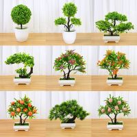 Artificial Plants Bonsai Small Tree Pot Green Plants Pot Ornament Fake Flowers Wedding Party Home Garden Decoration Fake Bonsai