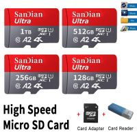 ฟรีอะแดปเตอร์ความเร็วสูง 512GB 1TB Micro Memory SD Card 128GB 256GB การ์ดเก็บข้อมูลแฟลชความจุขนาดใหญ่ TF Card สําหรับสมาร์ทโฟน / พีซี