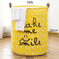 100L Super Large Laundry Basket Waterproof Basket Kid Toy Clothes Organizer Storage Portable Folding Bathroom Sundries Bin 50×40