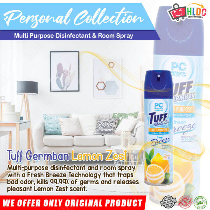 Personal Collections Tuff Germban LEMON ZEST 250ml Multi Purpose Disinfectant & Room Spray Air