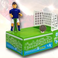 Electric Cartoon Money Bank Soccer Player Goal Kicking Piggy Bank Coin Money Saving Box Kids Toy with Music