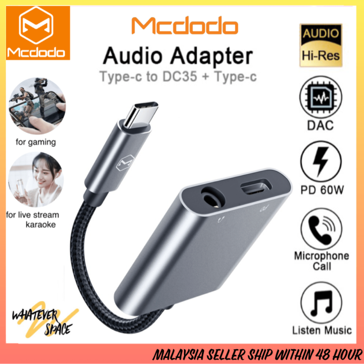 Mcdodo 60W PD USB C to 3.5mm Type C Headphone Digital Audio