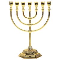 Classic Jewish Menorah 7 Branch Candle Holder Israel Jerusalem Temple Candlestick Candelabrum Retro Candle Stand Home Decoration