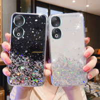 เคสมือถือสินค้าในสต็อกเพื่อเป็นเกียรติแก่90/HONOR 90 70 Lite 5G 2023ใหม่เคสใสเลื่อมมันวาวท้องฟ้าเต็มไปด้วยดวงดาว HONOR90ฝาหลังนิ่มกันกระแทก TPU ฝาครอบป้องกันแบบบางเฉียบ