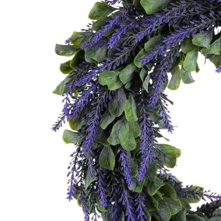 2x-artificial-wreath-door-wreath-17-inch-lavender-spring-wreath-round-wreath-for-the-front-door-home-decor