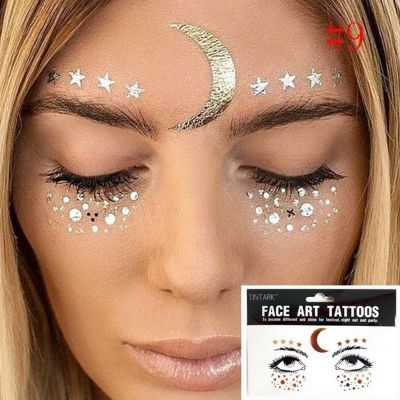 【YF】 1pack Face Tattoo Sticker Bling Jewelry Eyes stars moon freckle Beauty Makeup Body Art Paint Temporary
